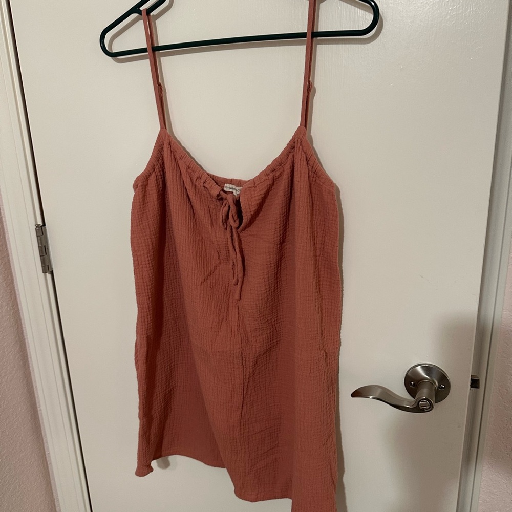 Whimsy and Row Coral Gauze Mini Dress Size M